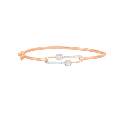 Classy Diamond Studded Rose Gold Bracelet