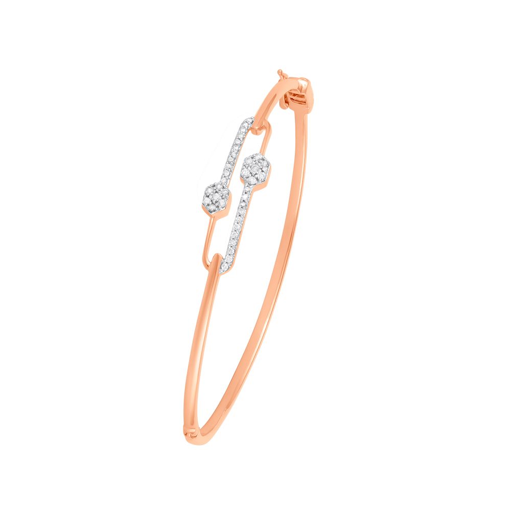 Classy Diamond Studded Rose Gold Bracelet