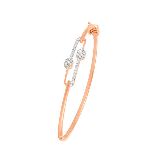 Classy Diamond Studded Rose Gold Bracelet