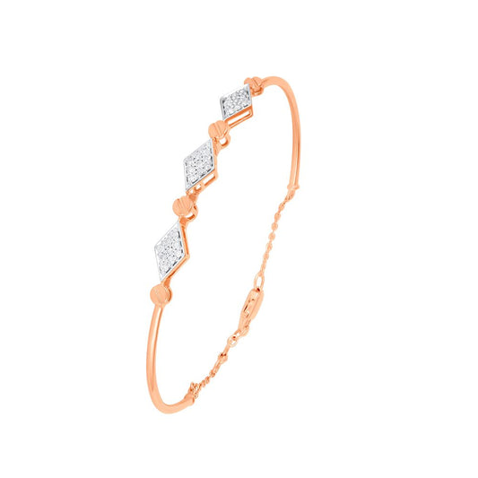 Intriguing Geometric Design Rose Gold and Diamond Bracelet