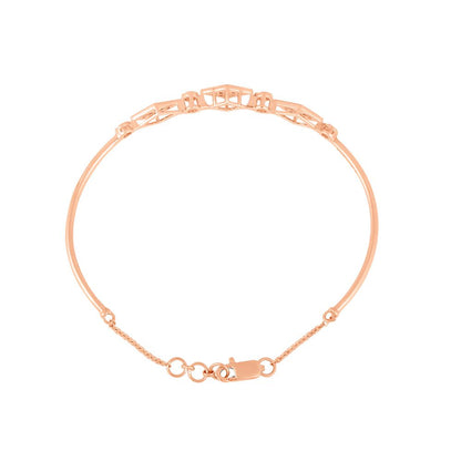 Intriguing Geometric Design Rose Gold and Diamond Bracelet
