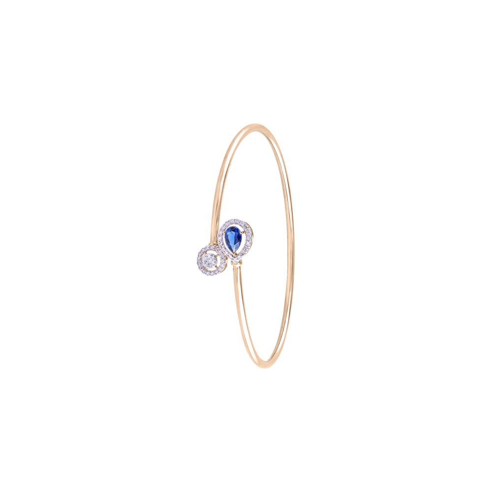 Simple Blue Sapphire and Diamond Bracelet