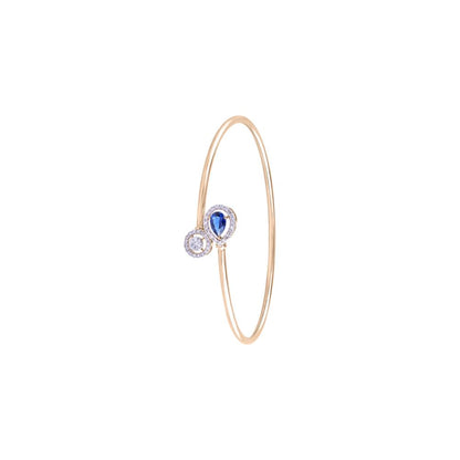 Simple Blue Sapphire and Diamond Bracelet