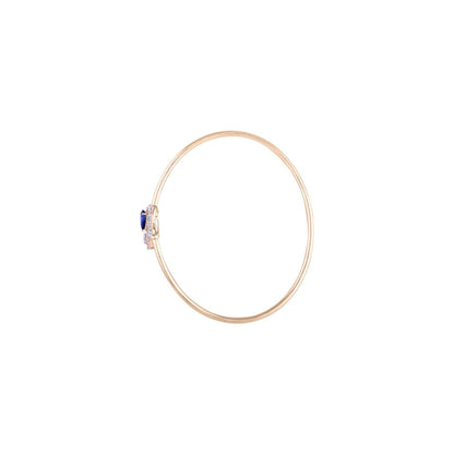 Simple Blue Sapphire and Diamond Bracelet