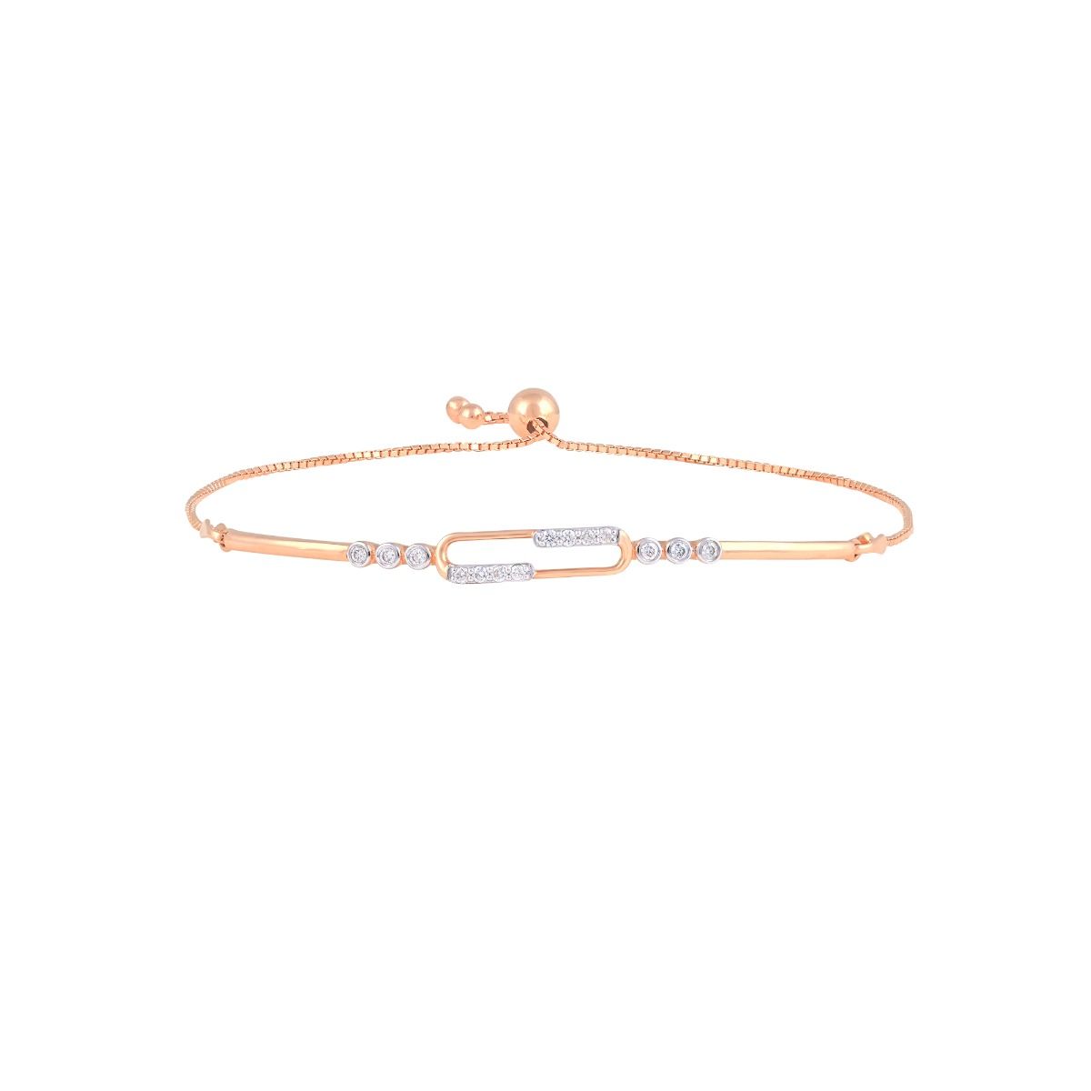 Quirky Paperclip Design Diamond Bracelet