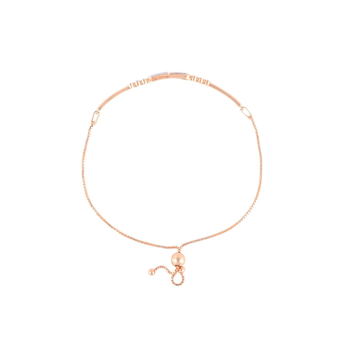 Quirky Paperclip Design Diamond Bracelet