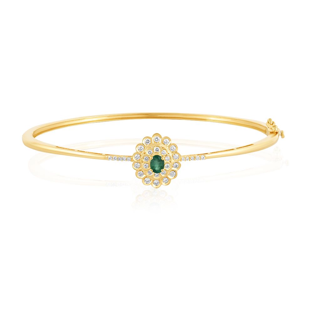 Royal Floral Green Diamond Bracelet