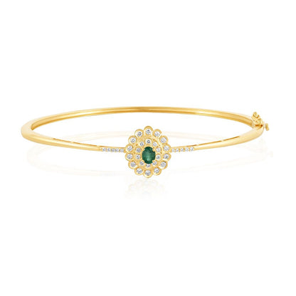 Royal Floral Green Diamond Bracelet