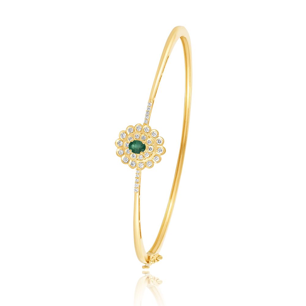 Royal Floral Green Diamond Bracelet