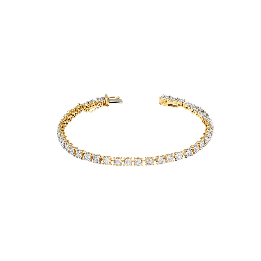 Sparkling Diamond and Yellow Gold Crown Star Bracelet