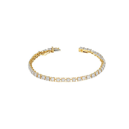 Sparkling Diamond and Yellow Gold Crown Star Bracelet