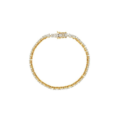 Sparkling Diamond and Yellow Gold Crown Star Bracelet