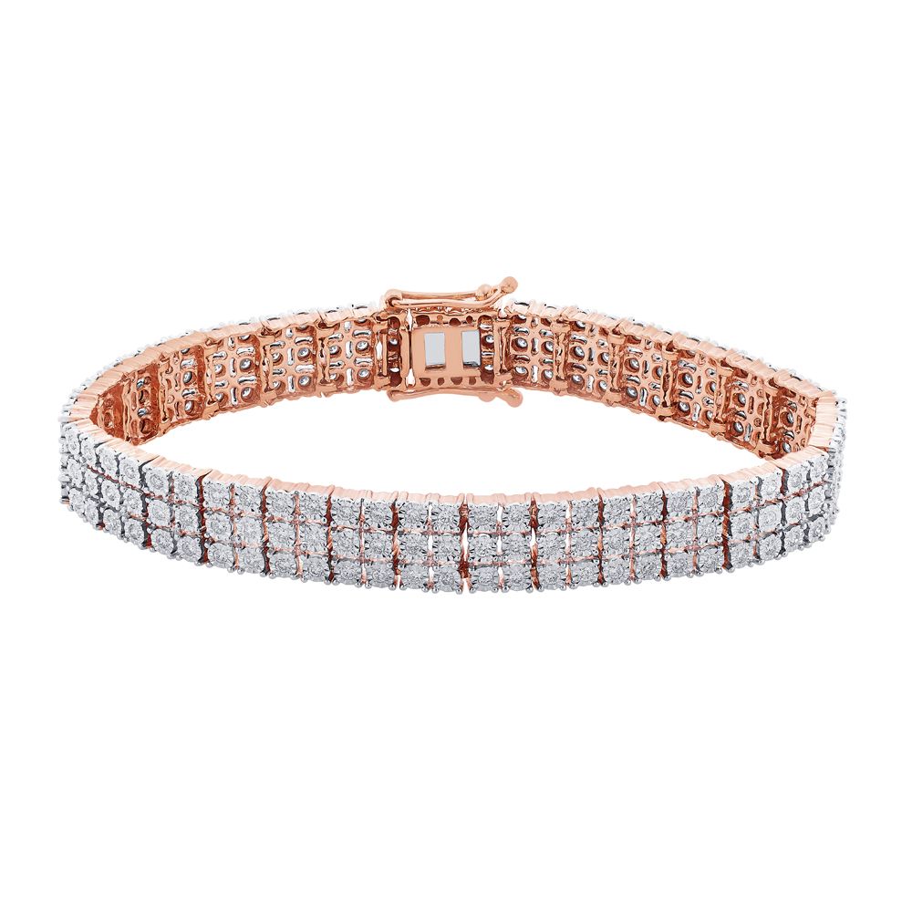 Miracle Plate Diamond Rose Gold Tennis Bracelet