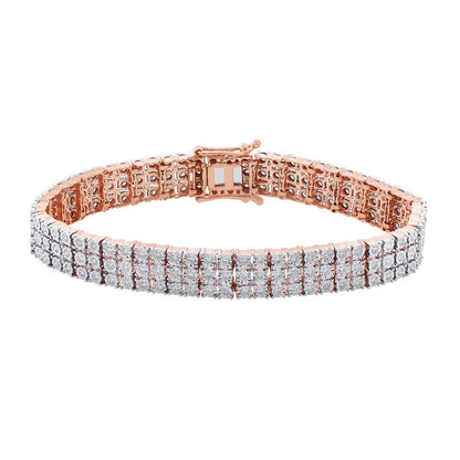 Miracle Plate Diamond Rose Gold Tennis Bracelet