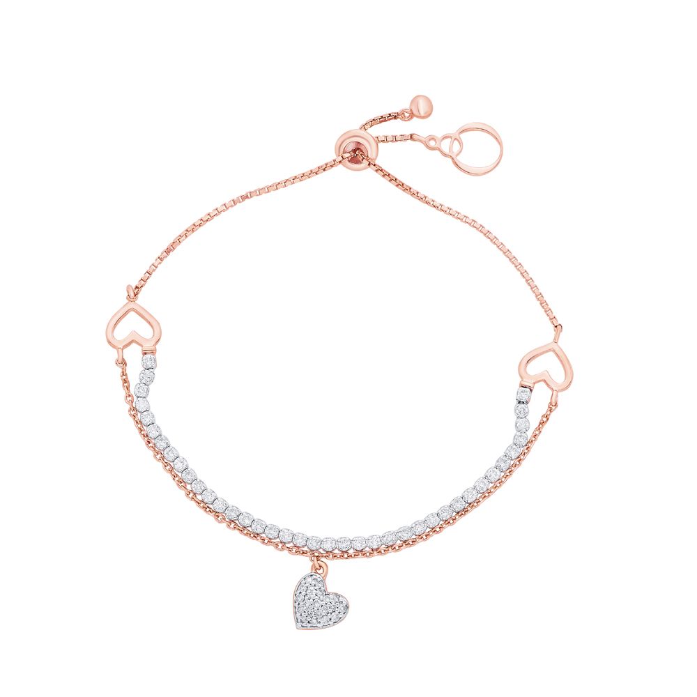 Heart Embellished  Rose Gold Desired Bracelet