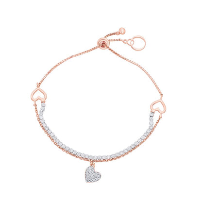 Heart Embellished  Rose Gold Desired Bracelet
