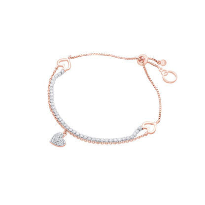 Heart Embellished  Rose Gold Desired Bracelet