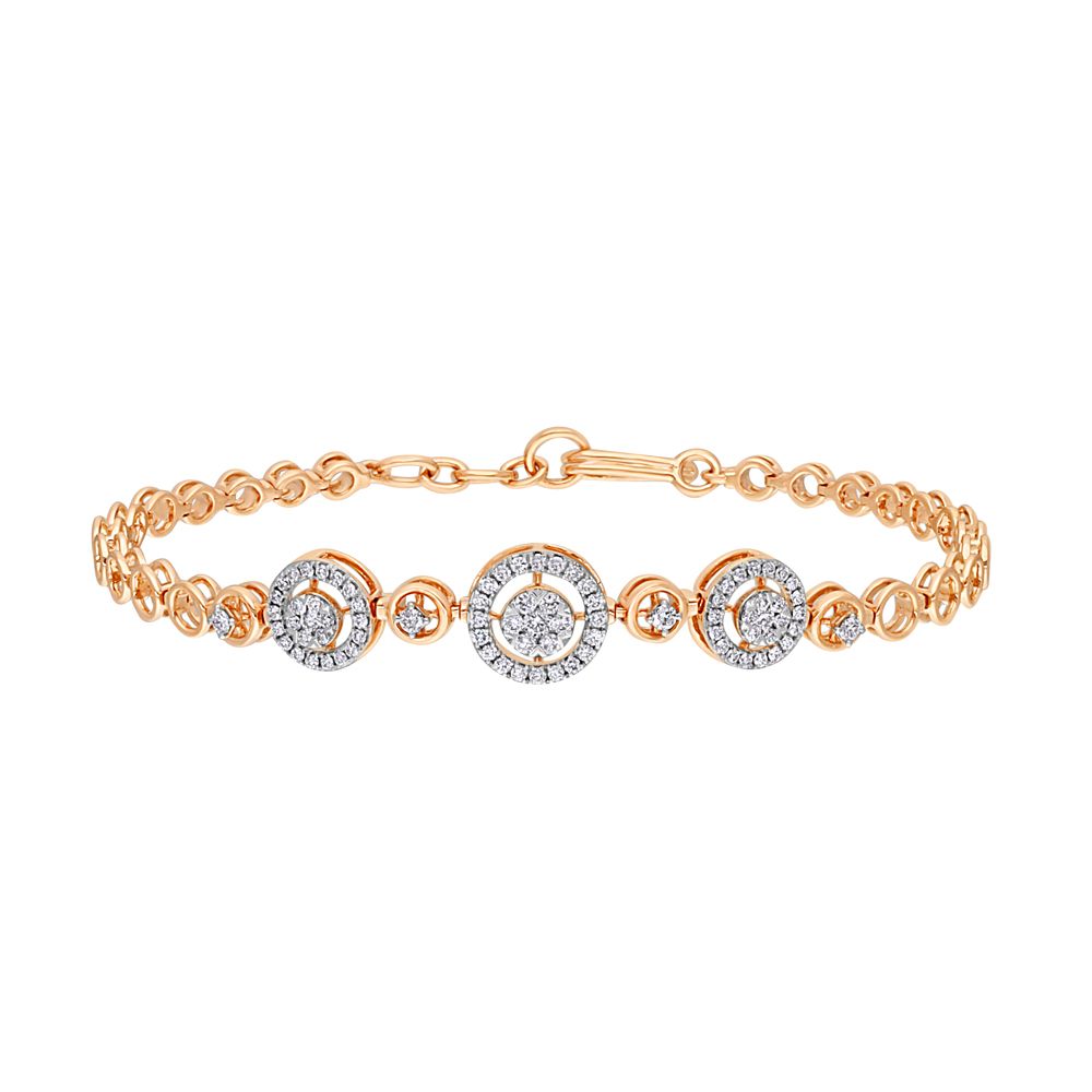 Rose Gold Bracelet Embellished with Diamonds