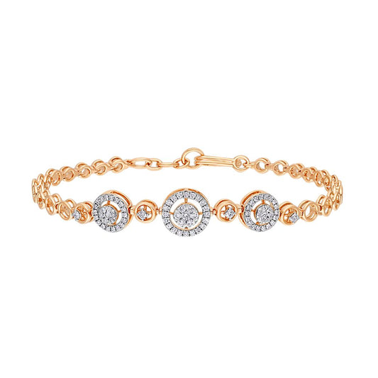 Rose Gold Bracelet Embellished with Diamonds