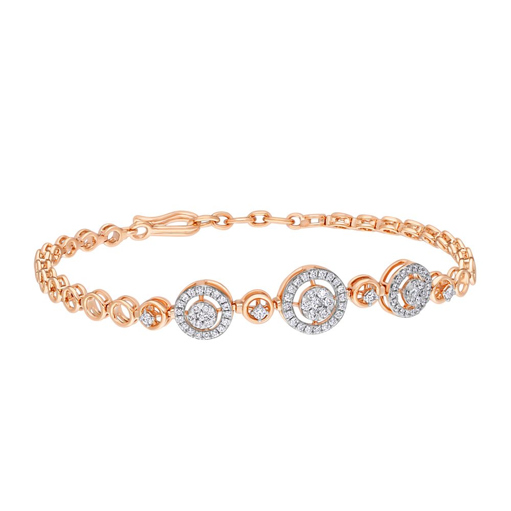 Rose Gold Bracelet Embellished with Diamonds