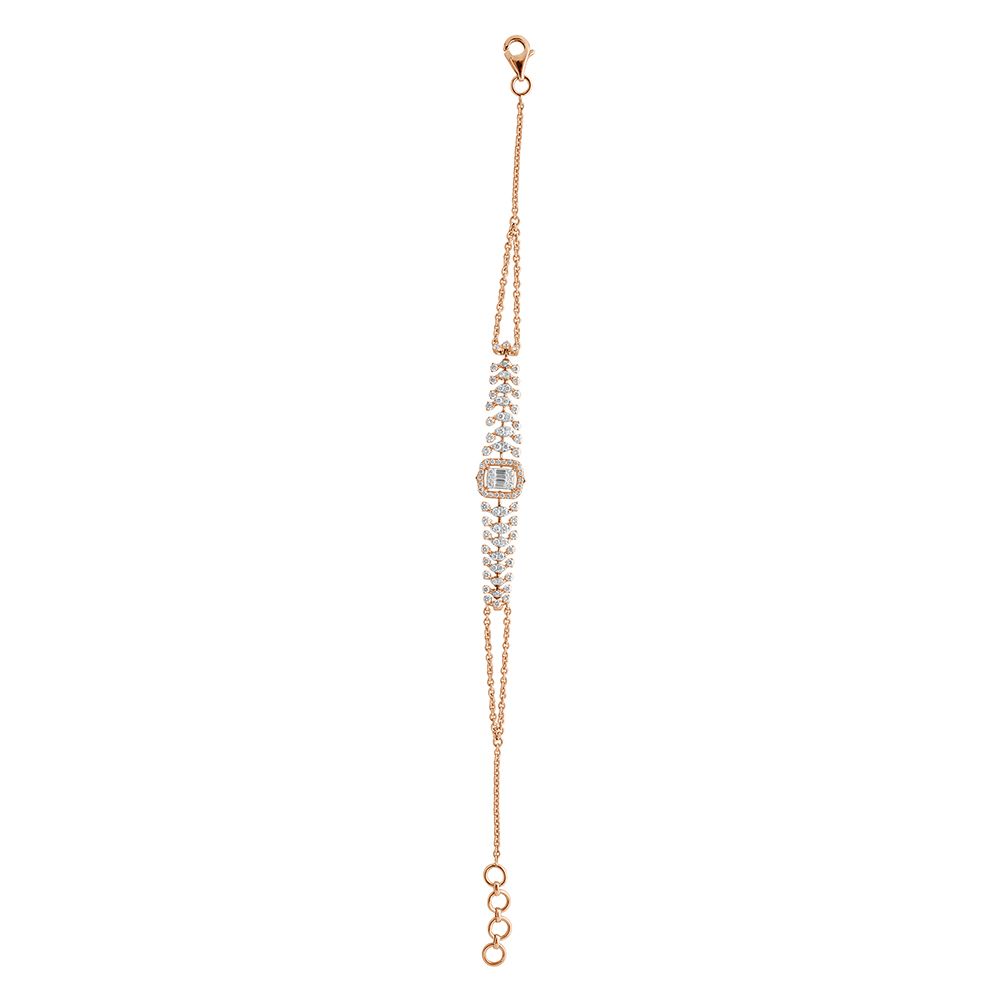 Contemporary Diamond and Rose Gold Bracelet