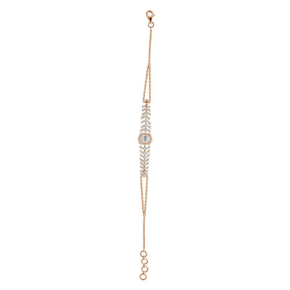 Contemporary Diamond and Rose Gold Bracelet