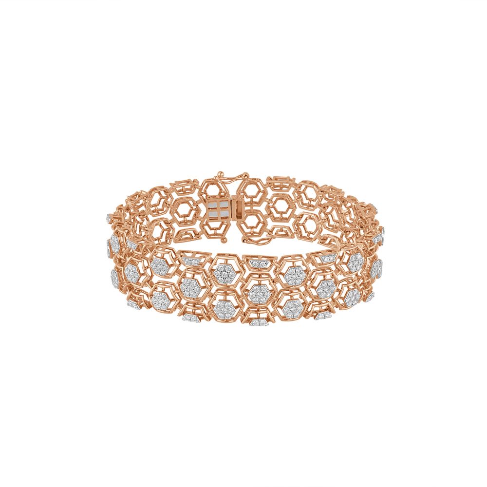 Alluring Diamond and Rose Gold Bracelet