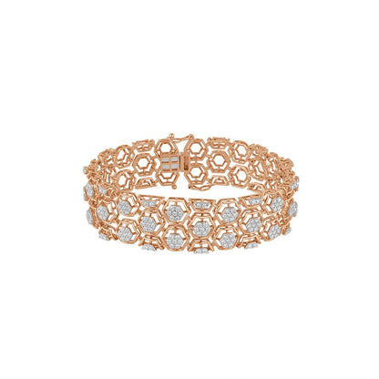 Alluring Diamond and Rose Gold Bracelet