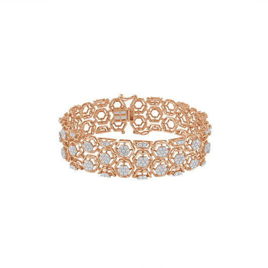 Alluring Diamond and Rose Gold Bracelet
