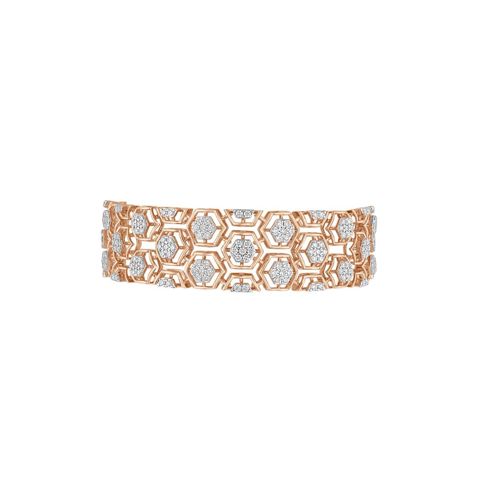 Alluring Diamond and Rose Gold Bracelet