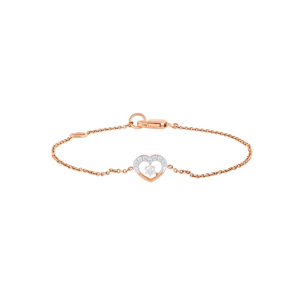 Pretty Heart Design Diamond Bracelet