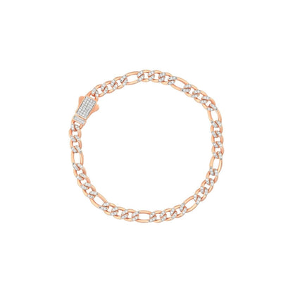 Timeless Diamond and Gold Men's Link Bracelet