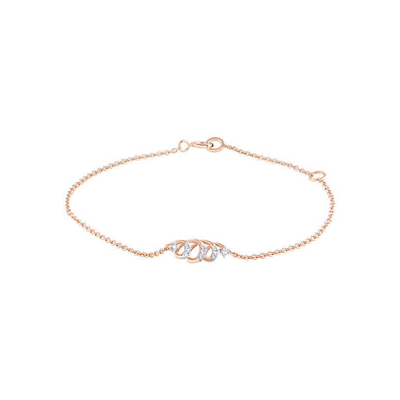 Delicate Rose Gold and Diamond Chain Bracelet