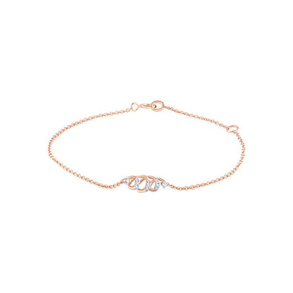 Delicate Rose Gold and Diamond Chain Bracelet