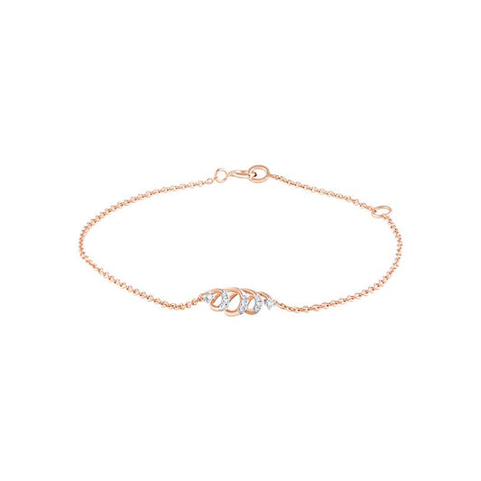 Delicate Rose Gold and Diamond Chain Bracelet