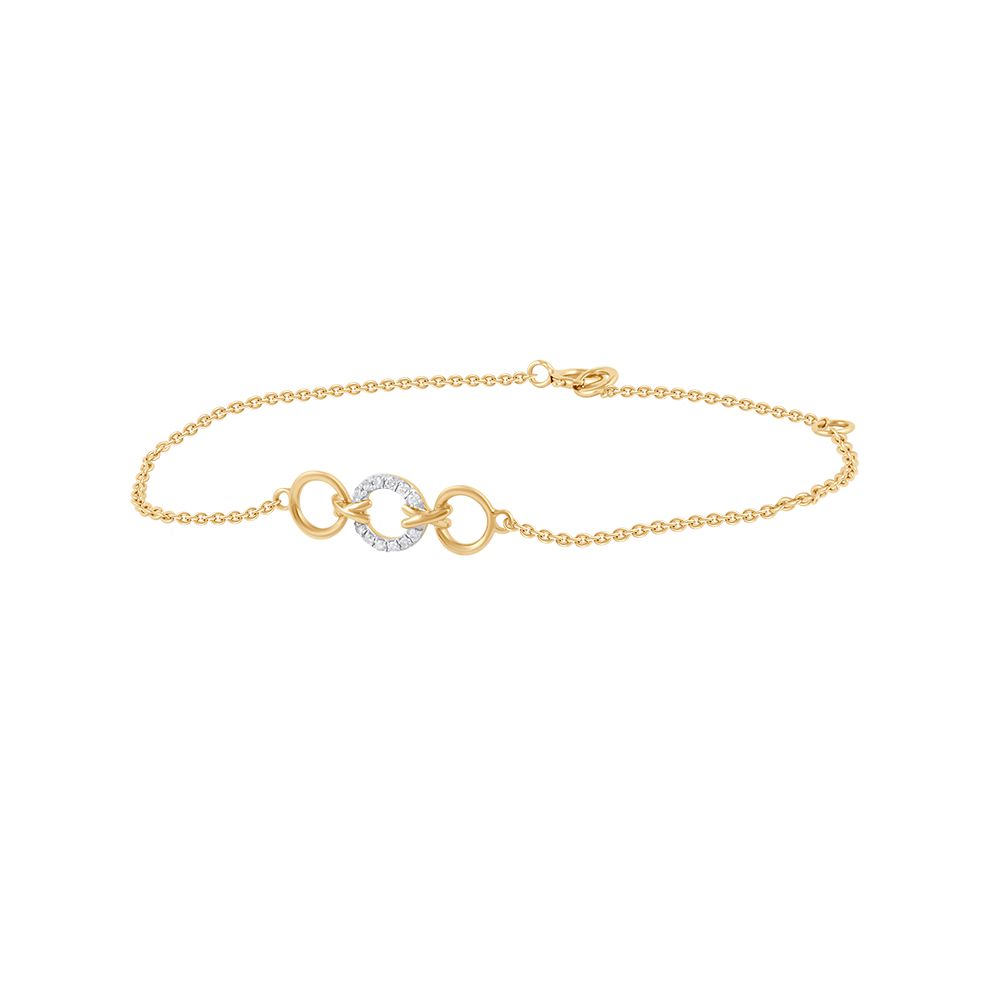 Circle Design Diamond and Yellow Bracelet