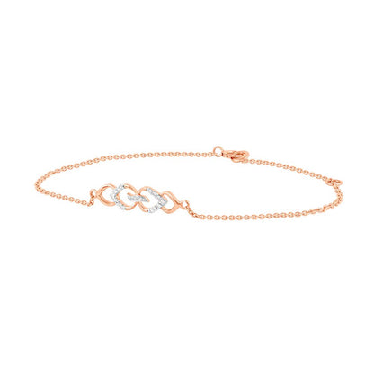 Geometric Design Rose Gold and Diamond Bracelet