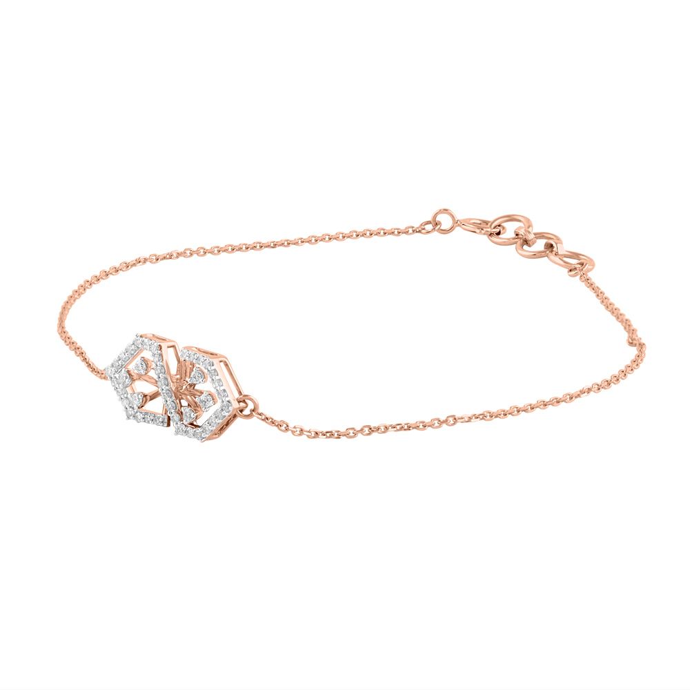 Dainty Geometric Design Diamond Chain Bracelet