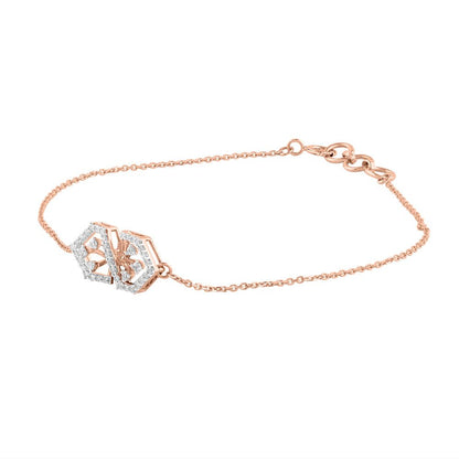 Dainty Geometric Design Diamond Chain Bracelet