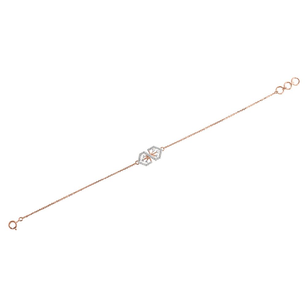 Dainty Geometric Design Diamond Chain Bracelet