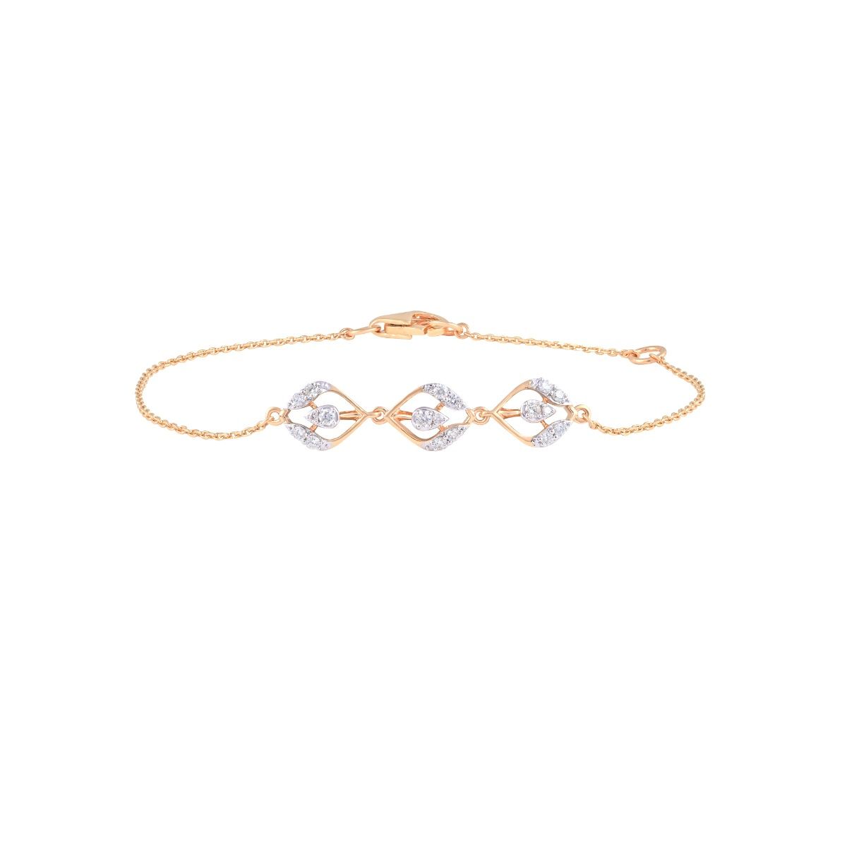 Leaf Design Diamond Chain Bracelet
