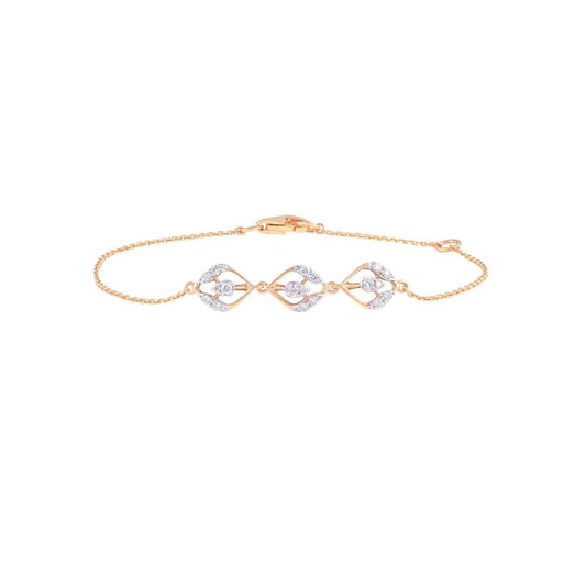 Leaf Design Diamond Chain Bracelet